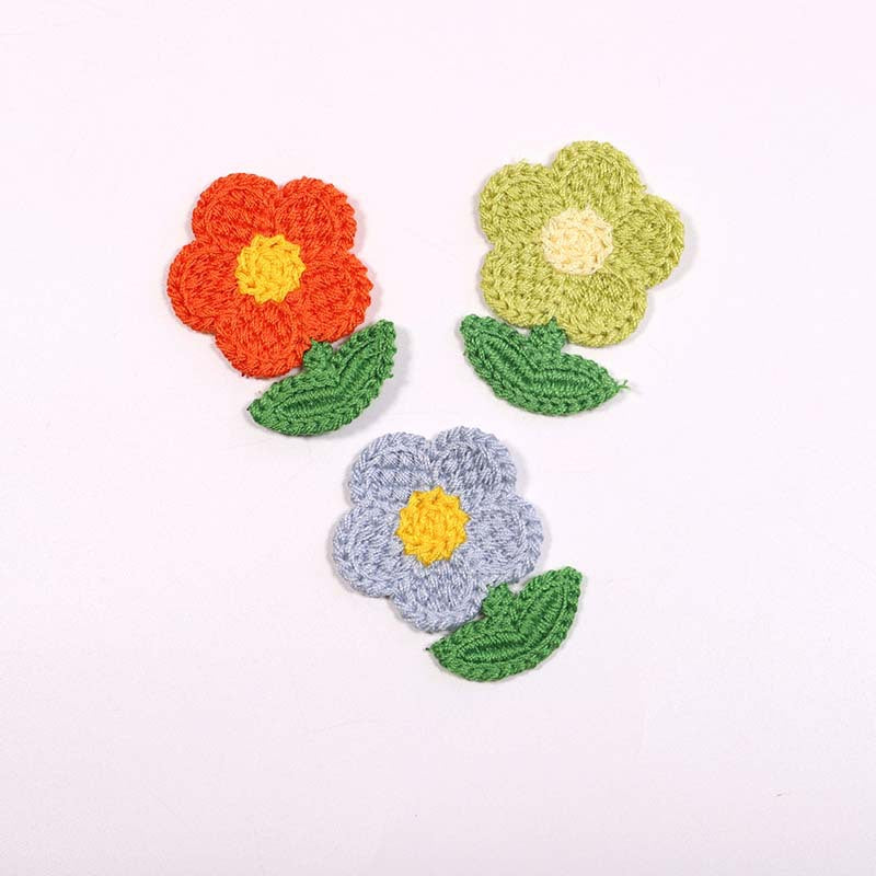 Spring Summer Popular Leaf & Flower Embroidery Patches, Cute Colorful DIY Clothing Decorative Iron-on Appliques Garment Accessories